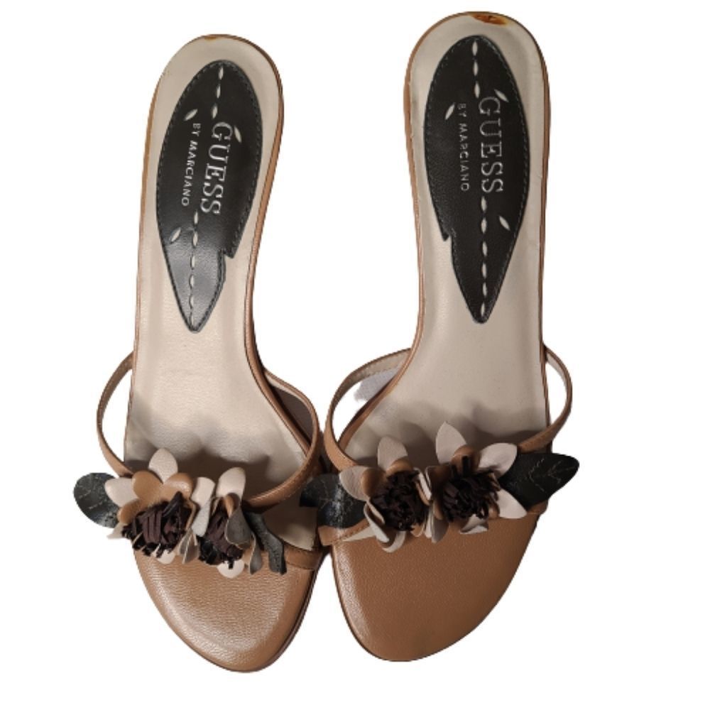 Guess by Marciano Brown Floral Slide Sandals - Picture 3 of 9